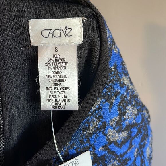 Cache Snakeskin Print Blue Bodycon Sleeveless Sweater Midi Dress | SZ S - Picture 14 of 14